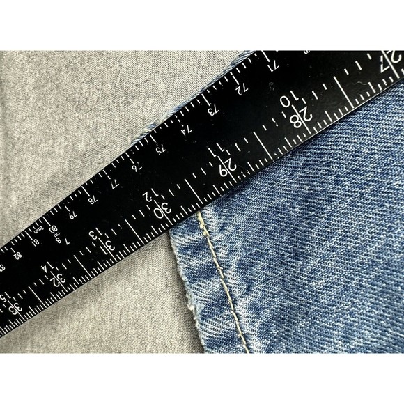 Levi’s Low Pro Straight Medium Wash Blue Denim Jeans Women Size 26 Distressed - Picture 6 of 6